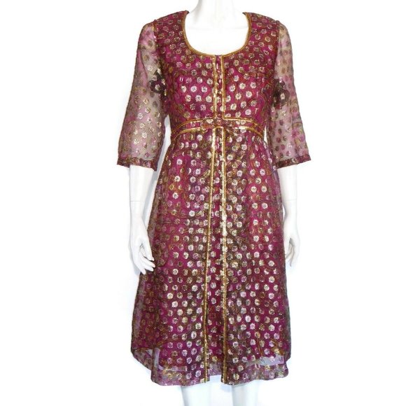 ANDORA Vintage 1960's Fab! Purple Sparkle Mid Century Maisel Dress sz 10 /5320 - Picture 1 of 8